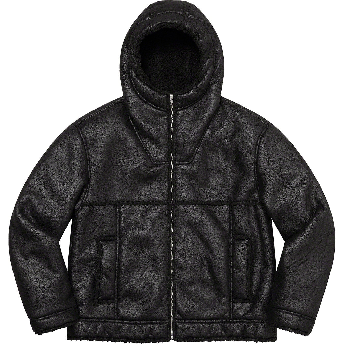 Faux Shearling Hooded Jacket view 8